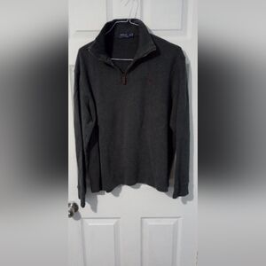 Ralph Lauren Charcoal 1/4 Zip Pullover with Blue Tag